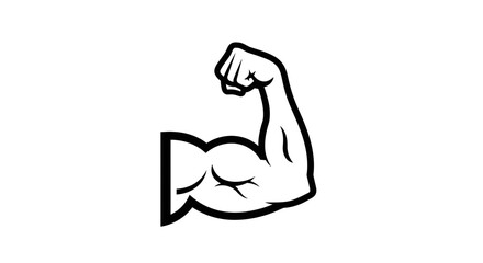 Muscular Arm Icon – Fitness Strength Bodybuilding Symbol