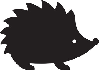 Hedgehog black silhouette vector logo