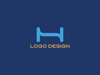 Modern Letter H Logo Design in Blue — Minimal Alphabet Branding Icon for Business and Corporate Use
