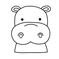 vector illustration of a cartoon hippotamus 