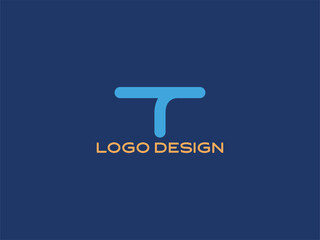 Letter T Blue Modern Logo Design — Simple Alphabet Branding Symbol for Professional and Creative Use