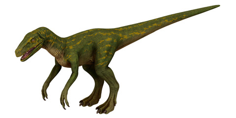 Realistic depiction of a green dinosaur.