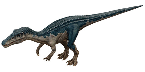 Realistic dinosaur model on white background