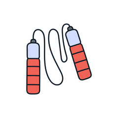 Illustration of a Red and Blue Jump Rope on Transparent Background Fitness Concept