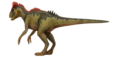 Fototapeta premium Colorful dinosaur illustration with vivid details.