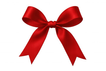 Fototapeta premium Red bow knot decor for gift box, celebrating christmas, valentine's day, and birthday presents, transparent background