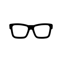 Fototapeta premium Silhouette of black glasses on transparent background