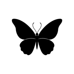 Butterfly silhouette art on transparent background