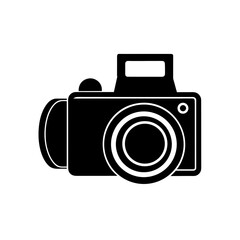 Simple camera illustration on transparent background silhouette