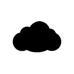 Simple black cloud shape on transparent background silhouette