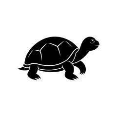 Silhouette of a turtle on transparent background