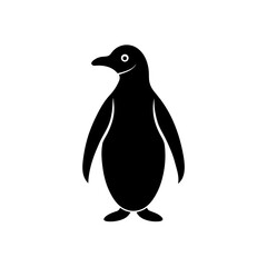 Penguin silhouette standing on transparent background