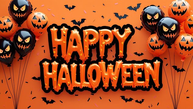  happy halloween lettering 
