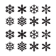 
Flat christmas season elements silhouette