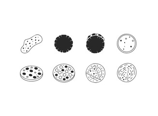 Fototapeta premium Set of handdrawn pizza icons