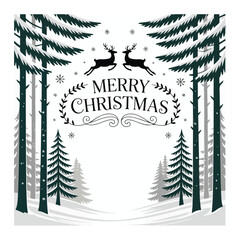 Merry christmas lettering on white background vector holiday illustration