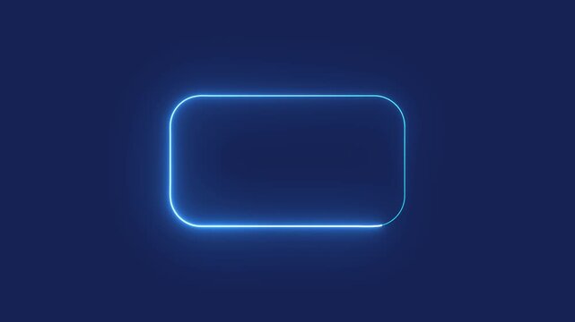 Blue neon rounded rectangle frame on dark blue background