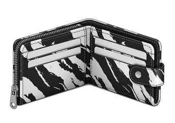 Stylish zebra striped wallet with zipper closure, perfect for carrying cash and cards in a trendy and fashionable way
