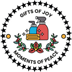 Fototapeta premium A black and white logo for a company called Gifts of Joy