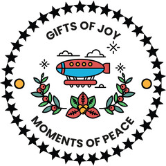 A black and white logo with a star pattern