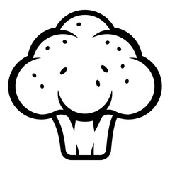 Fototapeta premium Broccoli icon vector with smooth round shape representing organic vegetable and clean eating.