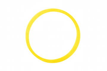 Yellow circle drawing highlighting content or emphasizing important information on a transparent background