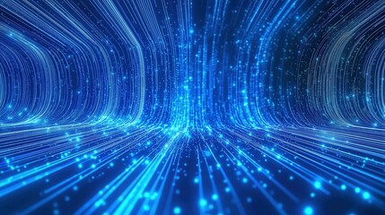 Abstract Blue Data Stream