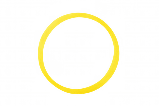Yellow circle drawing highlighting content or emphasizing important information on a transparent background