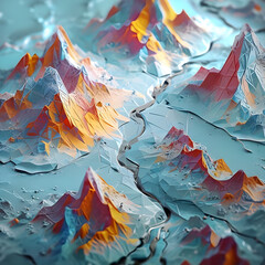 Fantastic sea and mountain background that I saw in my dream