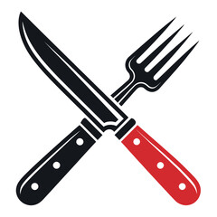 Knife and Fork Icon Crossed Restaurant Symbol