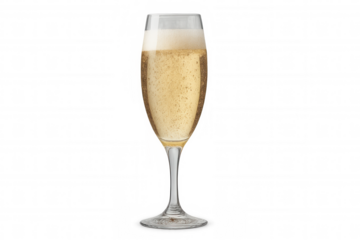 Champagne glass with sparkling wine and bubbles. Celebrating new year, party, and luxury with a cold drink