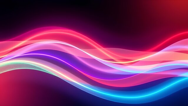 Abstract Wave Lines with Digital Glow Effect