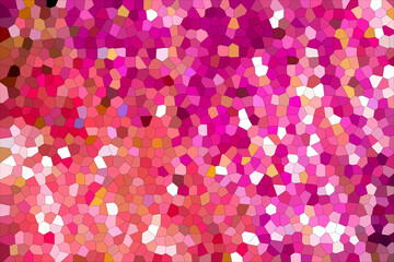 Abstract mosaic pattern. Stained glass window, masonry walls or fences. Stained glass background. Mosaic tiles wallpaper. Grid lines texture. Cells repeating pattern. Brown background.