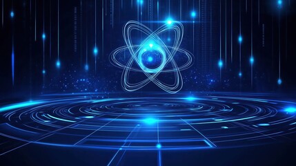 Abstract Digital Atom Illustration