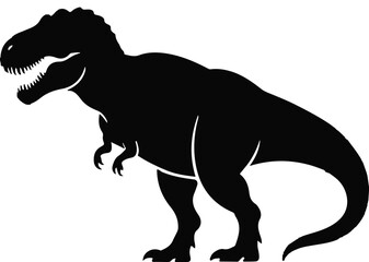 Obraz premium Hyper-Realistic Tyrannosaurus Rex Silhouette – Detailed Digital Illustration