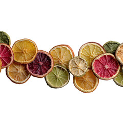 Dried Citrus Fruit Slices isolated on transparent background