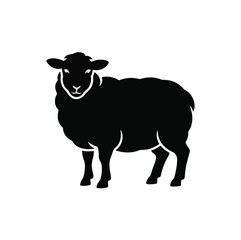 Fototapeta premium Minimalist Black Outline Sheep Silhouette Vector Illustration
