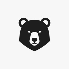 The flat design concept for the Bear Wild King logo focuses on simplicity, elegance, and ease of recognition. vector Sign for, Logos, mascot, Labels, and Icons.