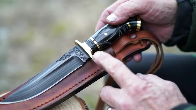 Custom Bowie Knife Handcrafted Excellence and Leather Sheath