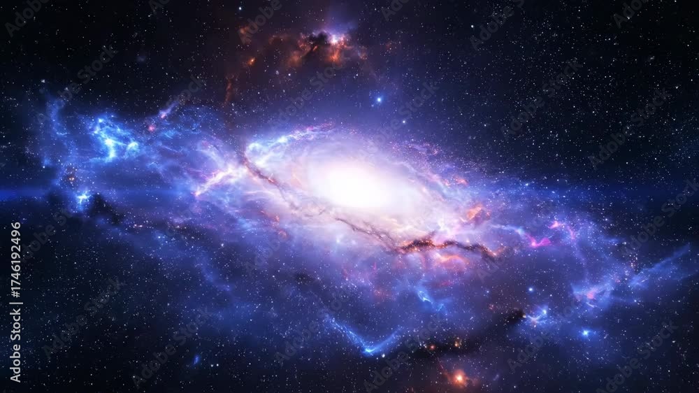 Canvas Prints expanding brilliant light energy in a galactic core, a seamlessly looping abstract space background 