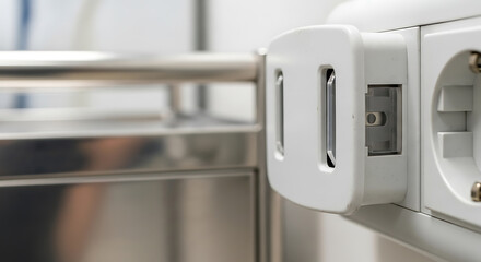 White USB Wall Charger Plugged into an Electrical Outlet.