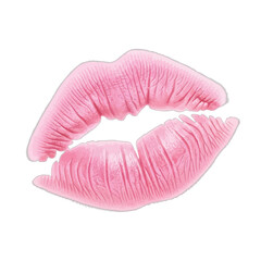 Fototapeta premium Vector illustration of pink lipstick kiss mark