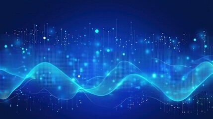 Abstract Data Visualization on Blue Background