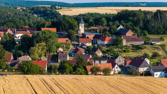 Luftbildaufnahme Abberode im Harz Landkreis Mansfeld S&uuml;dharz