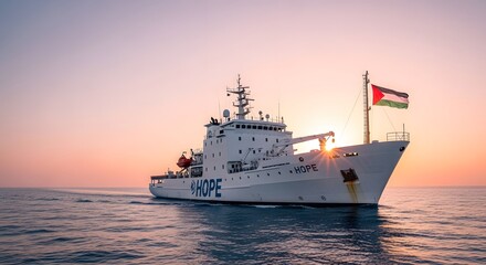 Palestinian Flag Reflected on Calm Waters &ndash; Symbol of Unity