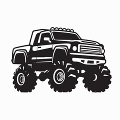 Big Wheel Monster Truck Cartoon Vector Image isolated on white background