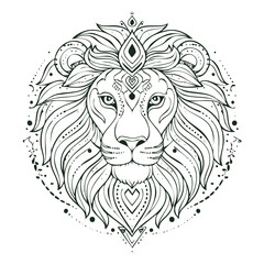 Obraz premium head of lion batik