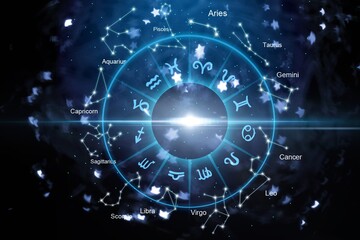 Zodiac signs, astrology and horoscopes concepts