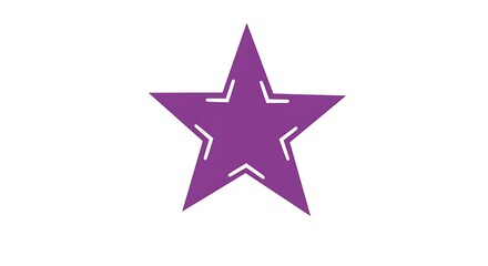 Abstract purple star with white outline on white background simple design