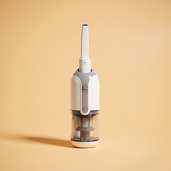 Modern Handheld Vacuum Cleaner on Peach Background